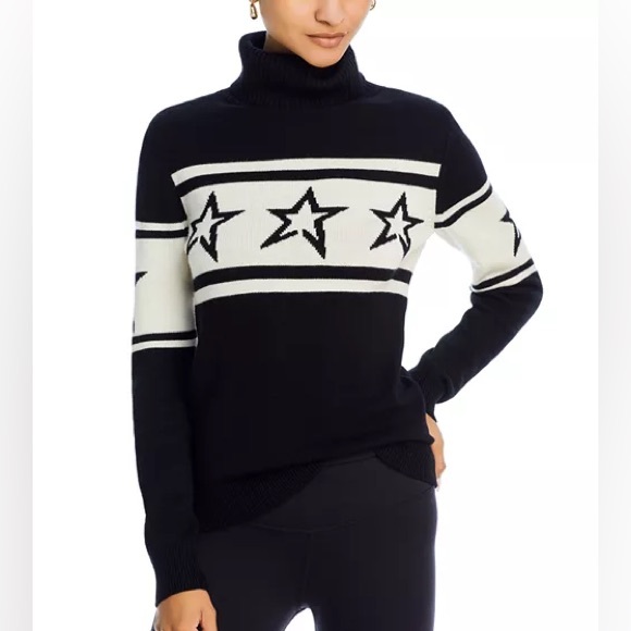 Perfect Moment Sweaters - Perfect Moment Black White Wool Turtleneck Sweater Size S